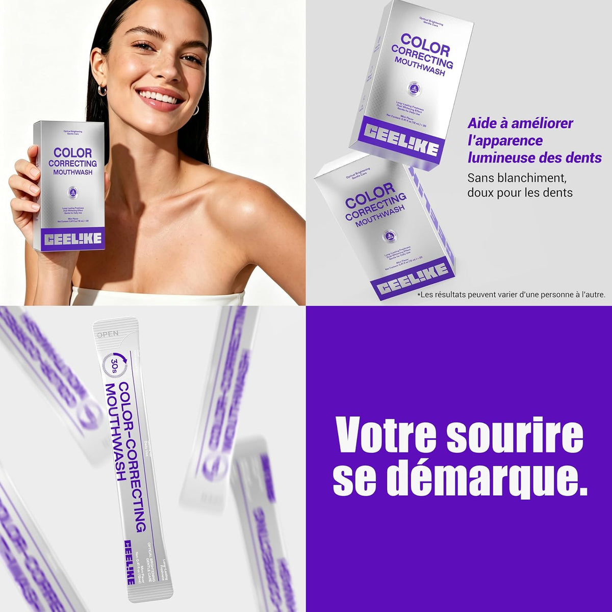 Bain de Bouche Blanchissant en Bâtonnets nHAP-Pro – 20 Sachets, Format Voyage
