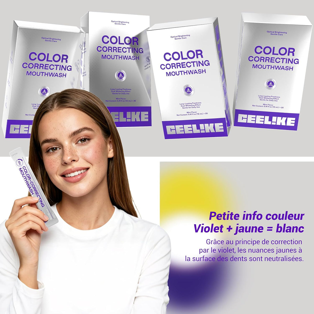 Bain de Bouche Blanchissant en Bâtonnets nHAP-Pro – 20 Sachets, Format Voyage