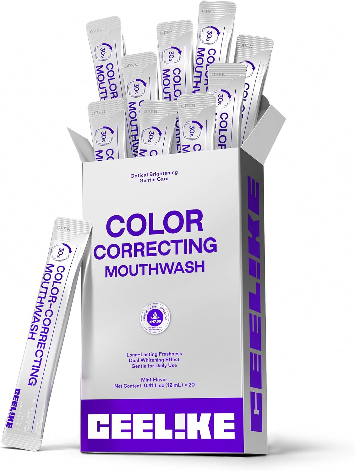 Bain de Bouche Blanchissant en Bâtonnets nHAP-Pro – 20 Sachets, Format Voyage