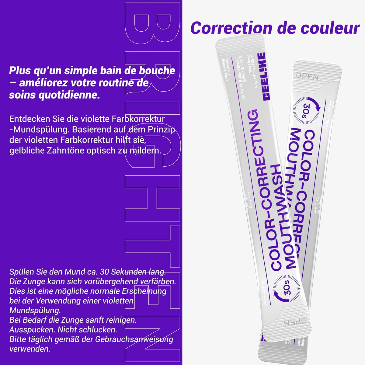 Bain de Bouche Blanchissant en Bâtonnets nHAP-Pro – 20 Sachets, Format Voyage